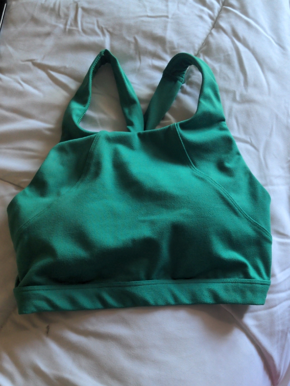 Teal-Green Racerback Seamless Built In Pads Sports Bra Bralette Crop Top Workout